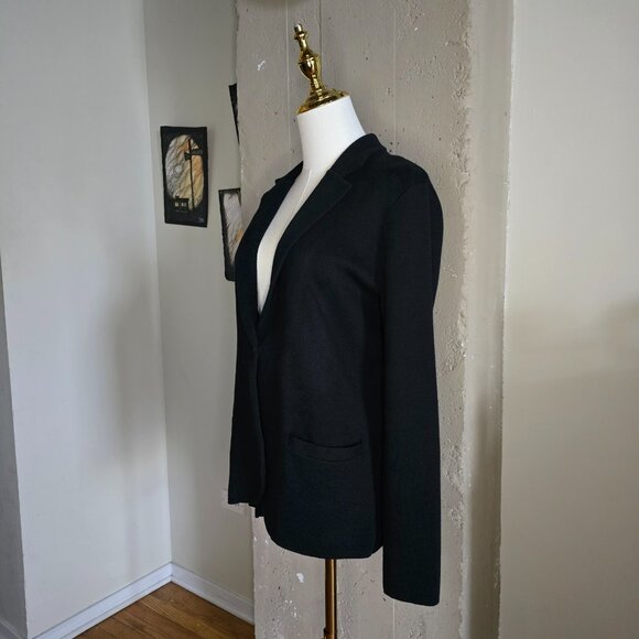 J. Crew Petite Schoolboy Sweater Blazer Knit Jacket Single Button Black NWT - Picture 4 of 8